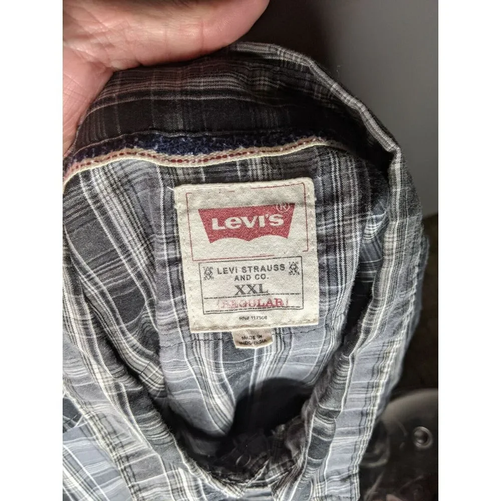 Men's Levi's Strauss Pearl Snap Western Long Sleeve Button Up, XXL Regular
